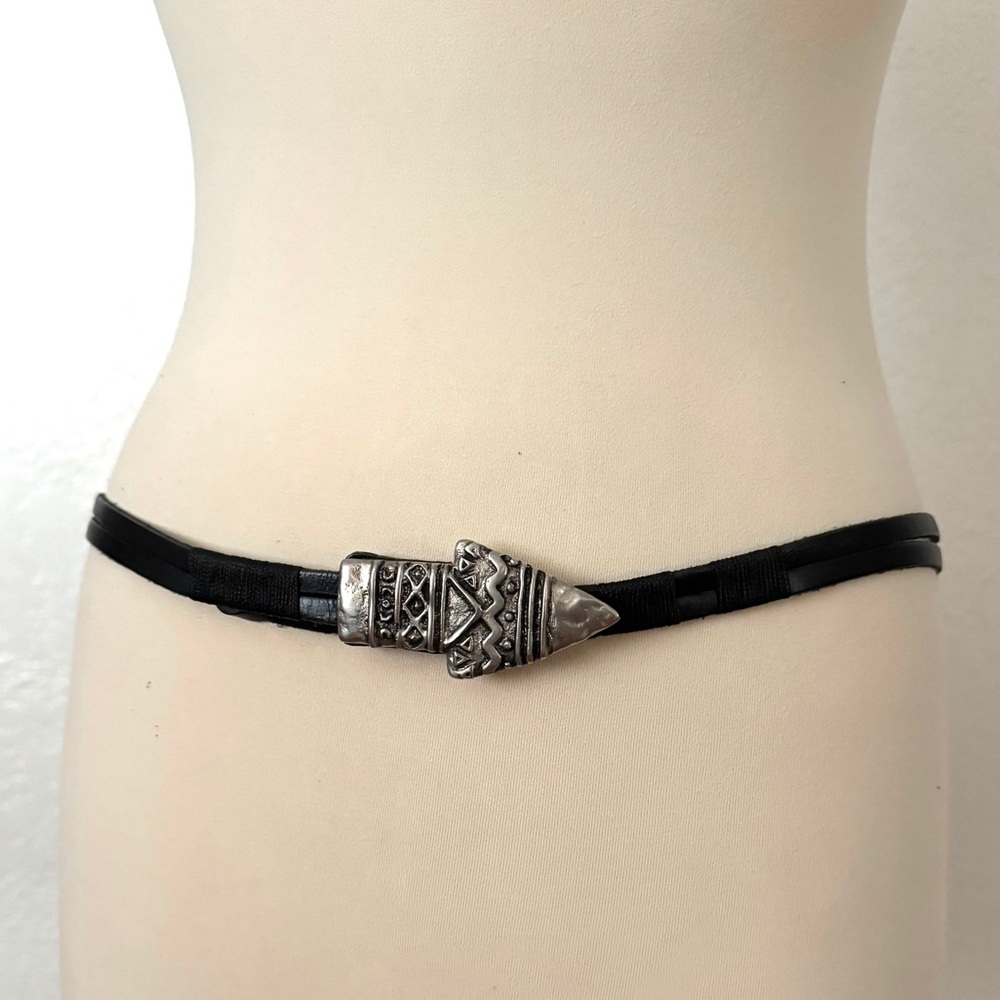 Vintage leather arrowhead belt
